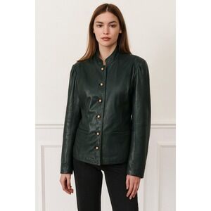 Valerie Stevens Dark Green Leather Jacket